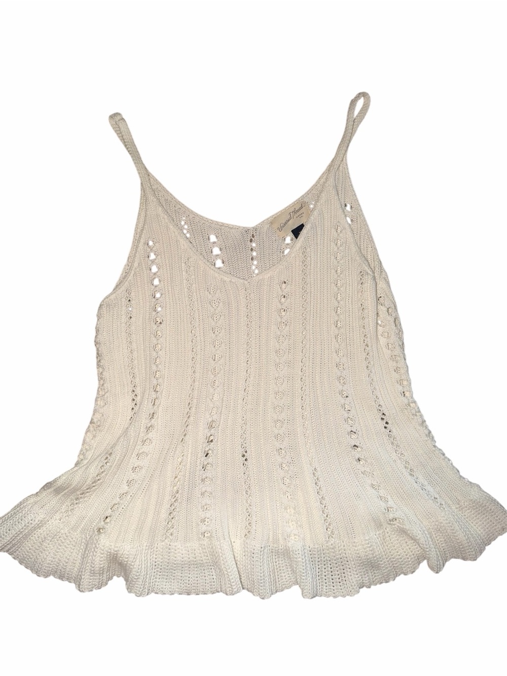 Universal Thread Cream Knit Eyelet V-Neck Camisole